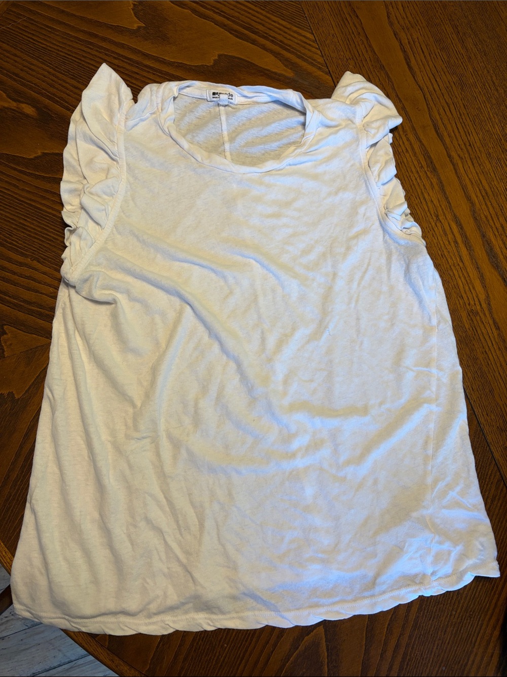 White Ruffle Sleeve Women’s Top - LA Made